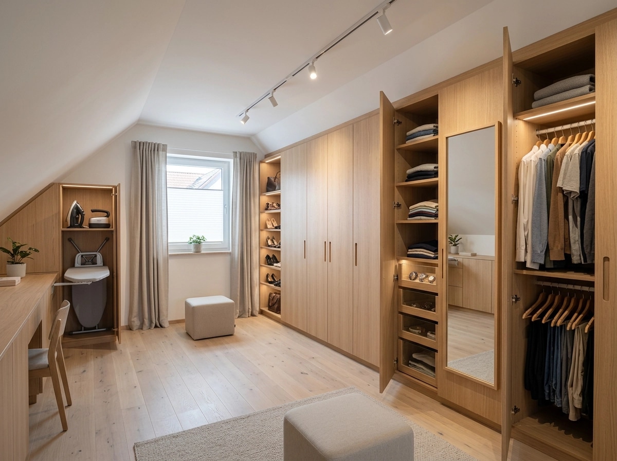 Interior design in Scandinavian style — wardrobe by GenRoom AI