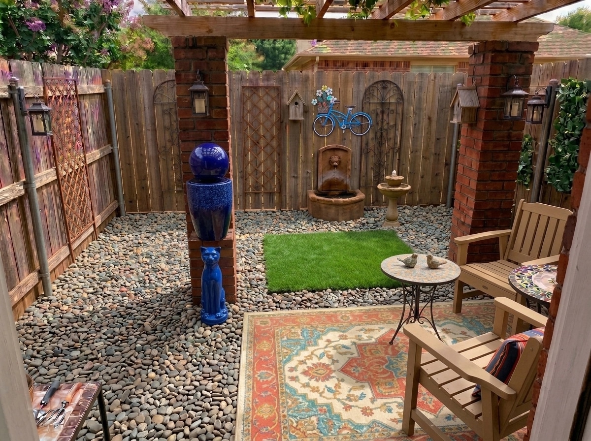 Landscape design in Mediterranean Yard style — Yard by GenRoom AI