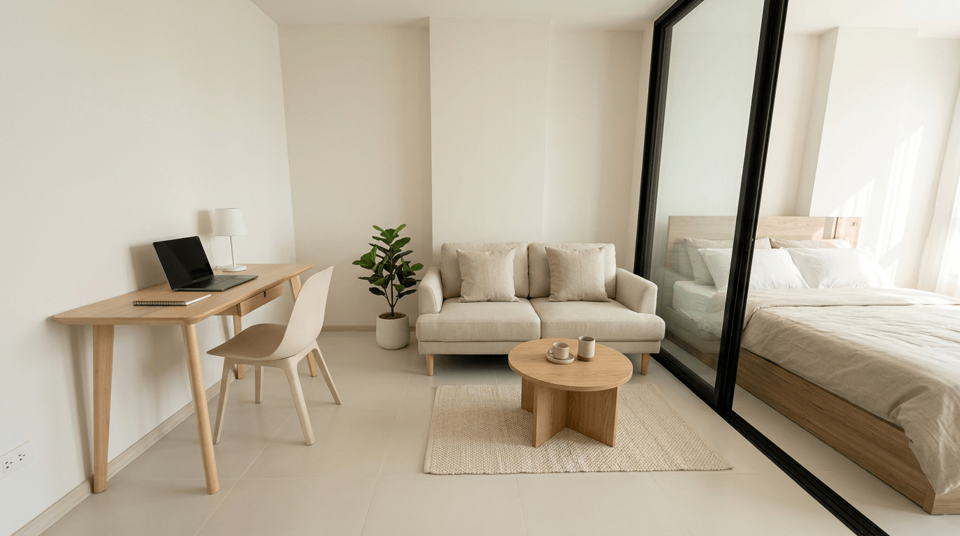 Interior design in Minimalism style — Living Room by GenRoom AI