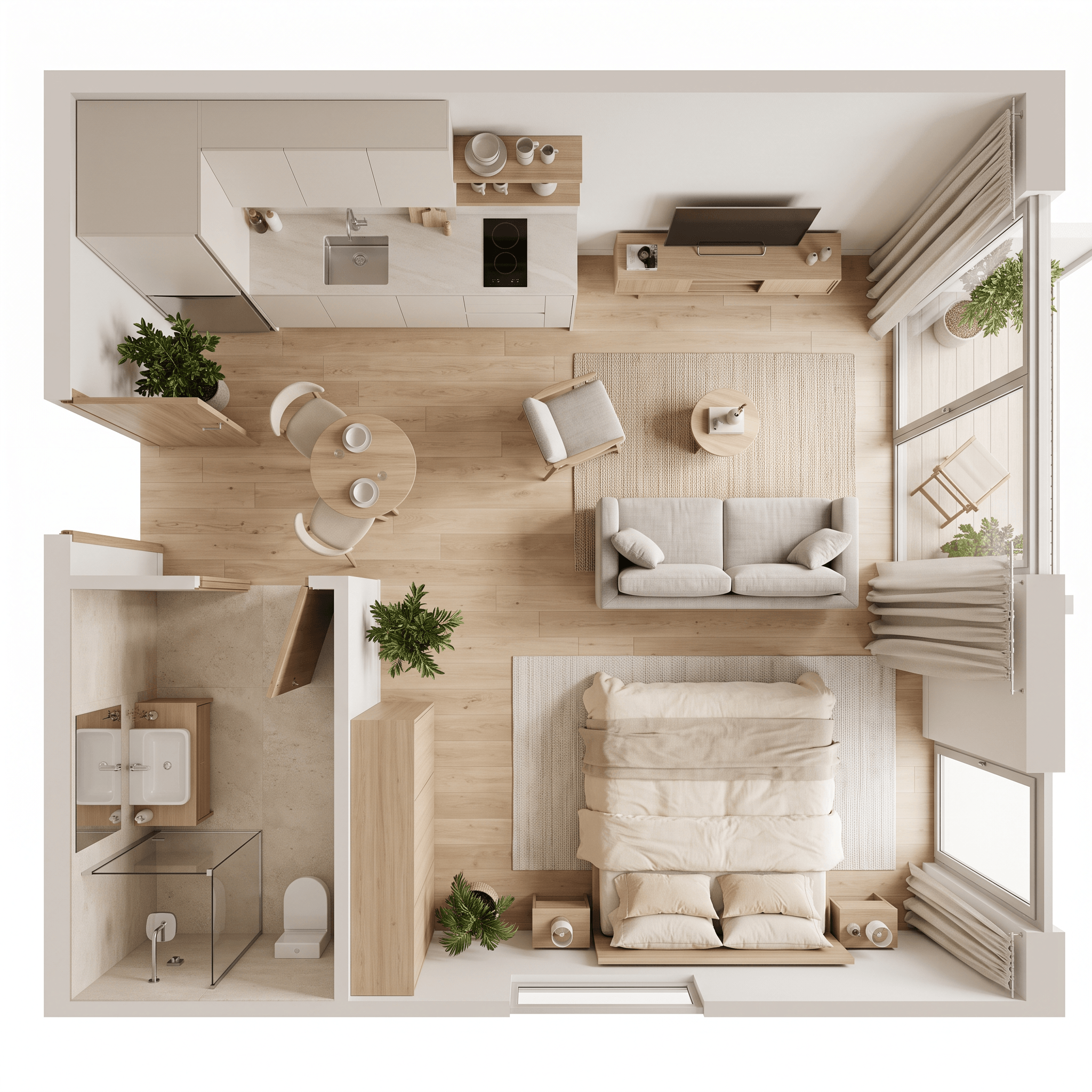 Interiördesign i stilen Minimalism — Vardagsrum av GenRoom AI