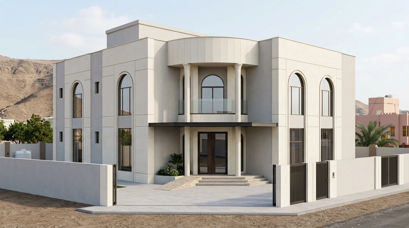 Facade design in Minimalist Facade style — photo by GenRoom AI