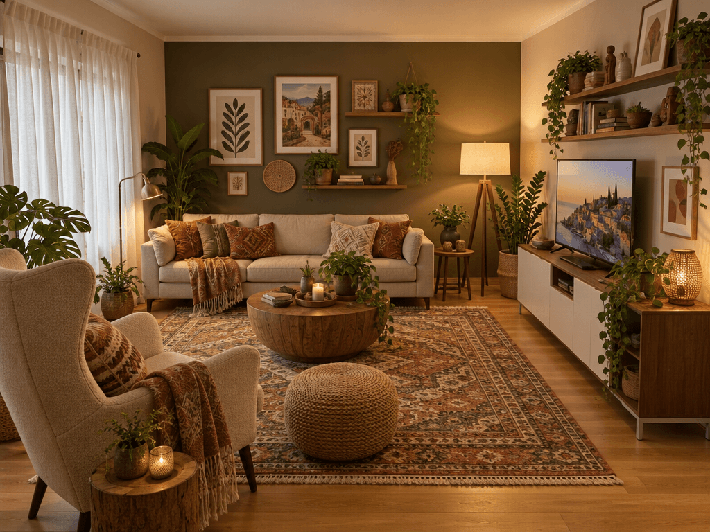 Interior design in Bohemian style — Living Room by GenRoom AI