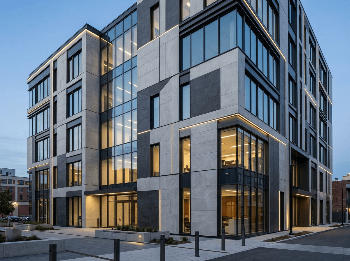 Facade design in Blacktec Facade style — Facade by GenRoom AI