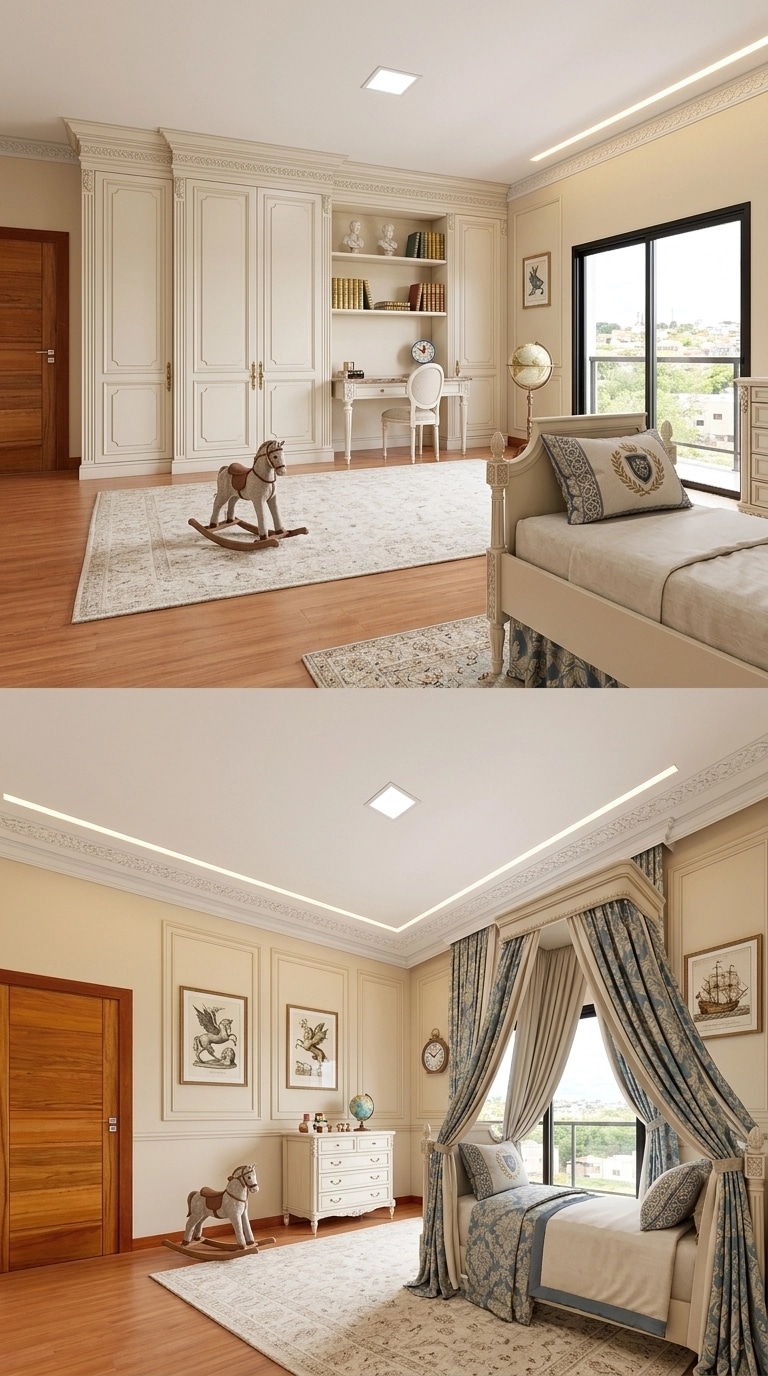 Neoclassic Kids Room design — interior photo by GenRoom AI