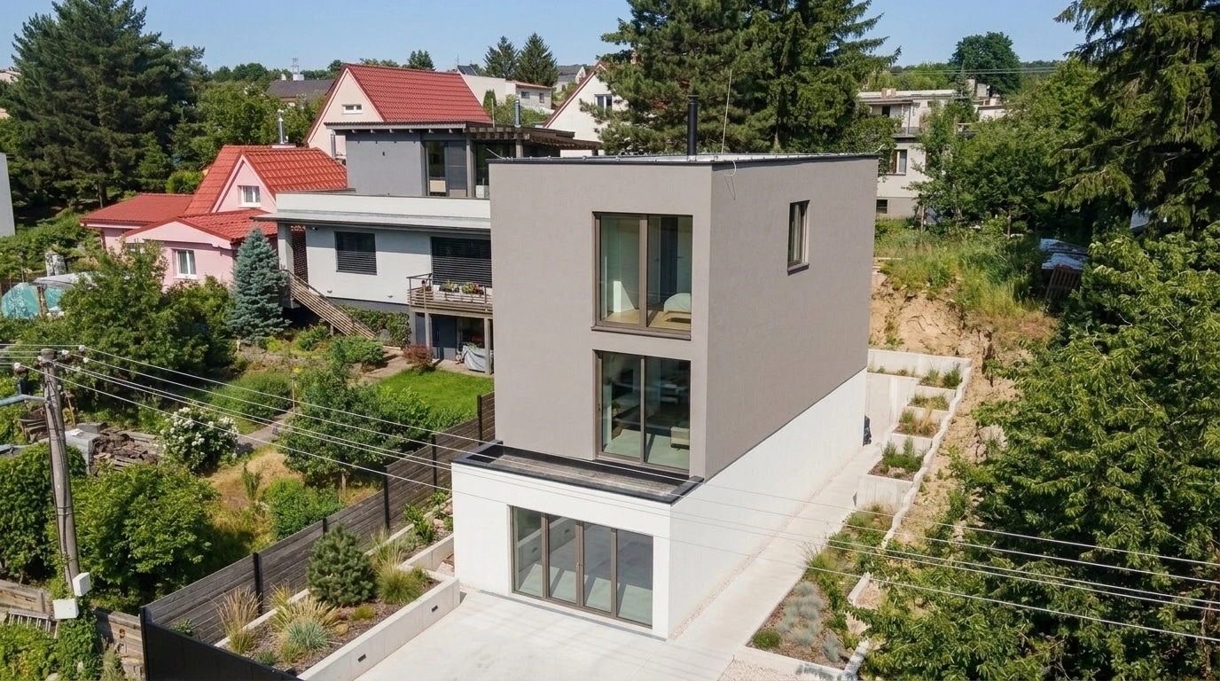 Facade design in Minimalist Facade style — photo by GenRoom AI