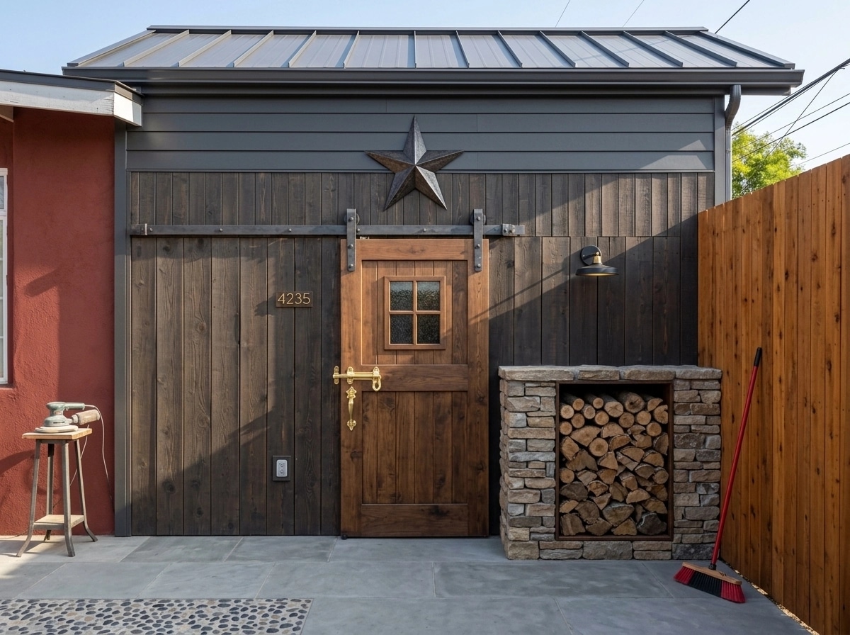 Facade design in Barnhouse Facade style — photo by GenRoom AI