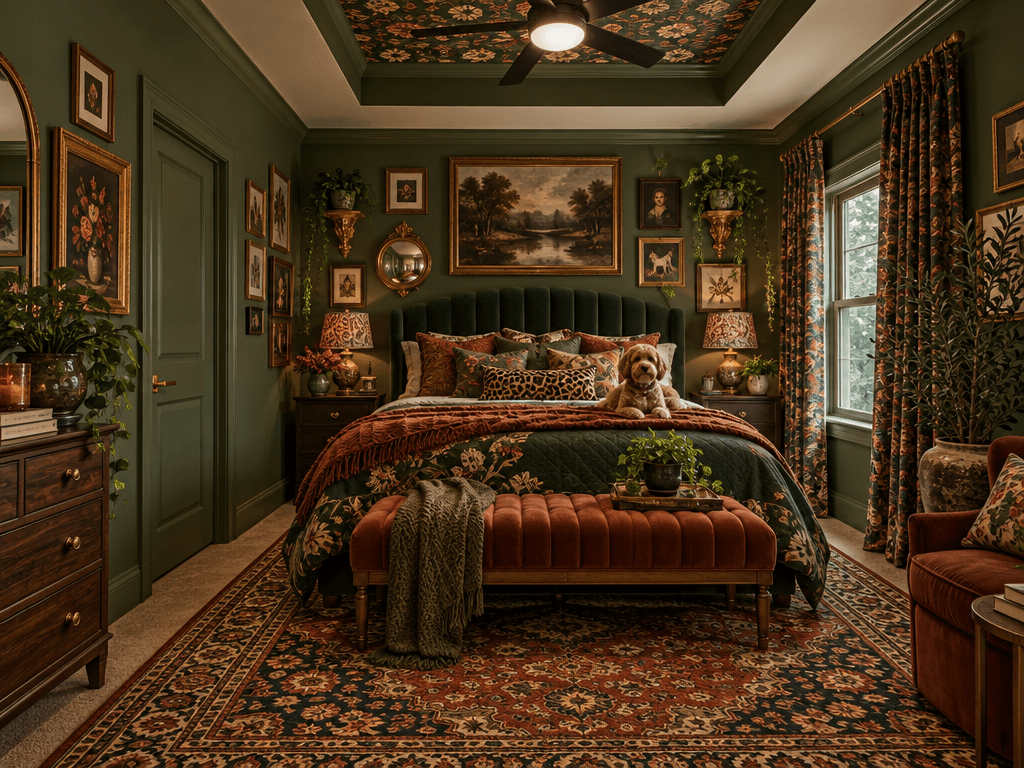 Design de interiores em estilo Maximalist — Quarto por GenRoom AI