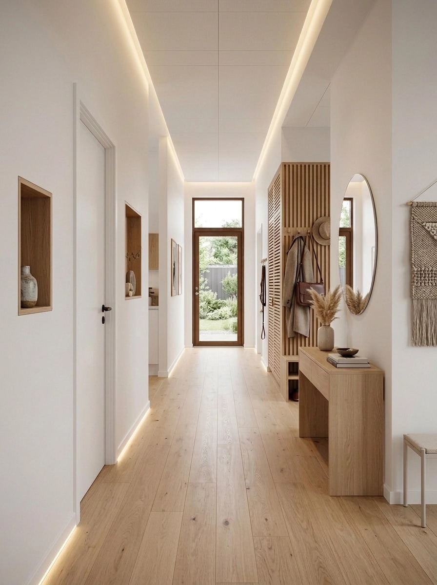 Hallway interior in Scandinavian style — photo by GenRoom AI