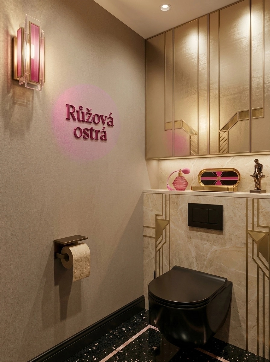 Bathroom interior in Art Deco style — photo by GenRoom AI