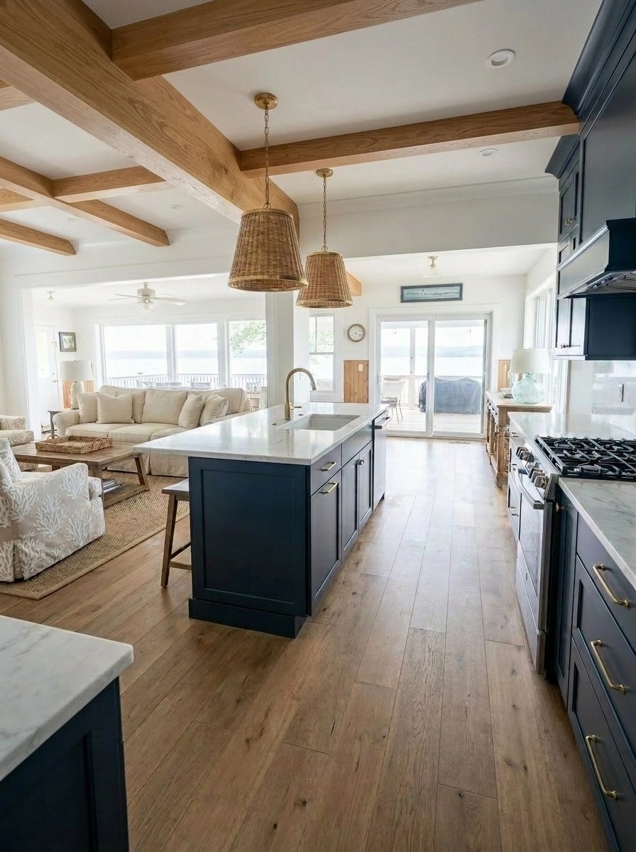 Interior design in Coastal / Hamptons style — Living Room by GenRoom AI