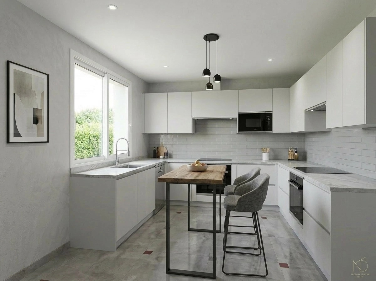 Interior design in Contemporary style — Kitchen by GenRoom AI