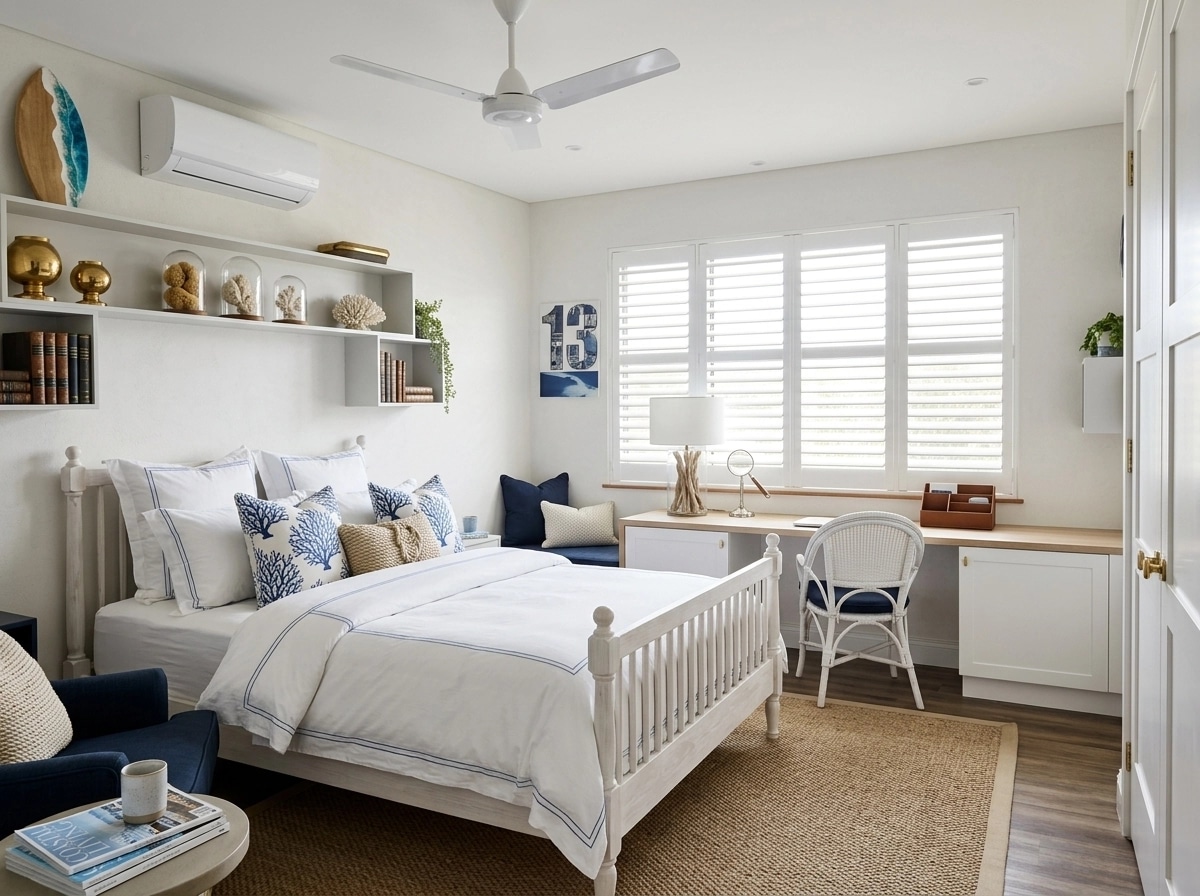 Interior design in Coastal / Hamptons style — Bedroom by GenRoom AI