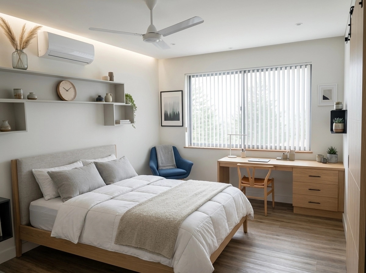 Scandinavian Bedroom design — interior photo by GenRoom AI