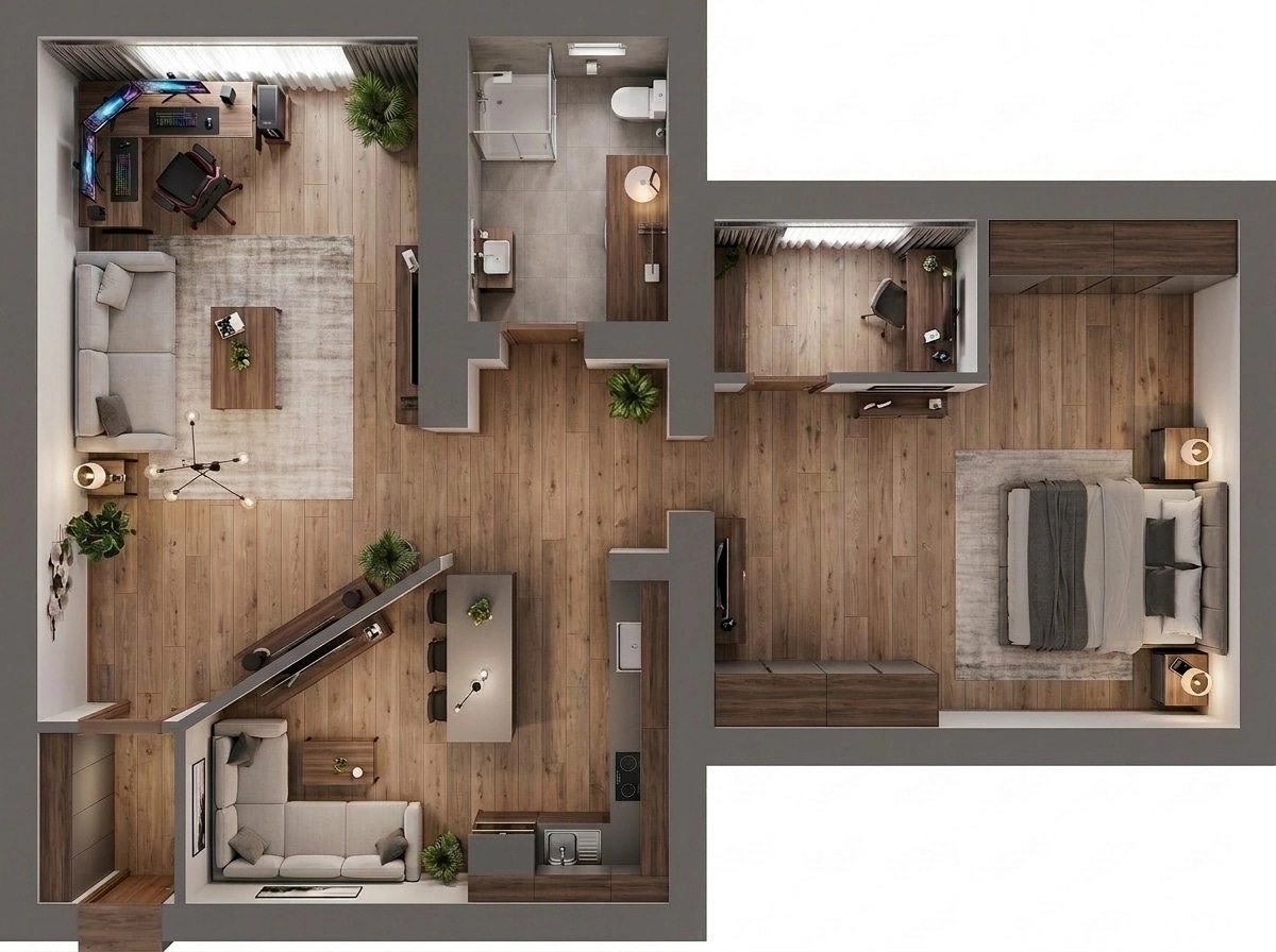 Interior design in Contemporary style — Living Room by GenRoom AI