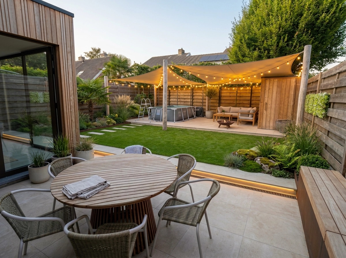 Landscape design in Scandinavian Garden style — Yard by GenRoom AI