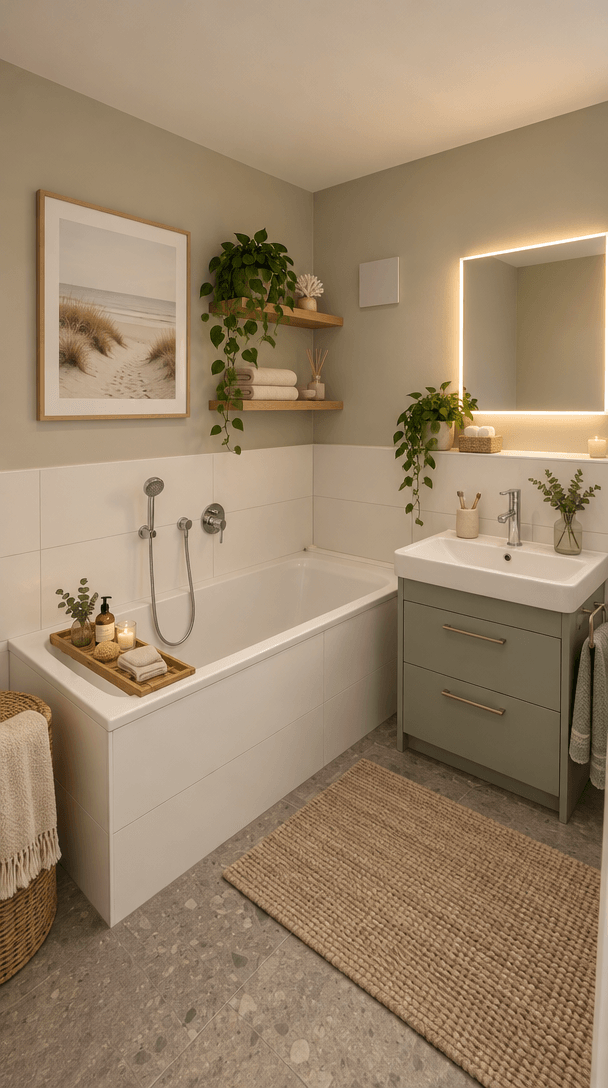 Návrh interiéru ve stylu Coastal / Hamptons styl — Koupelna od GenRoom AI