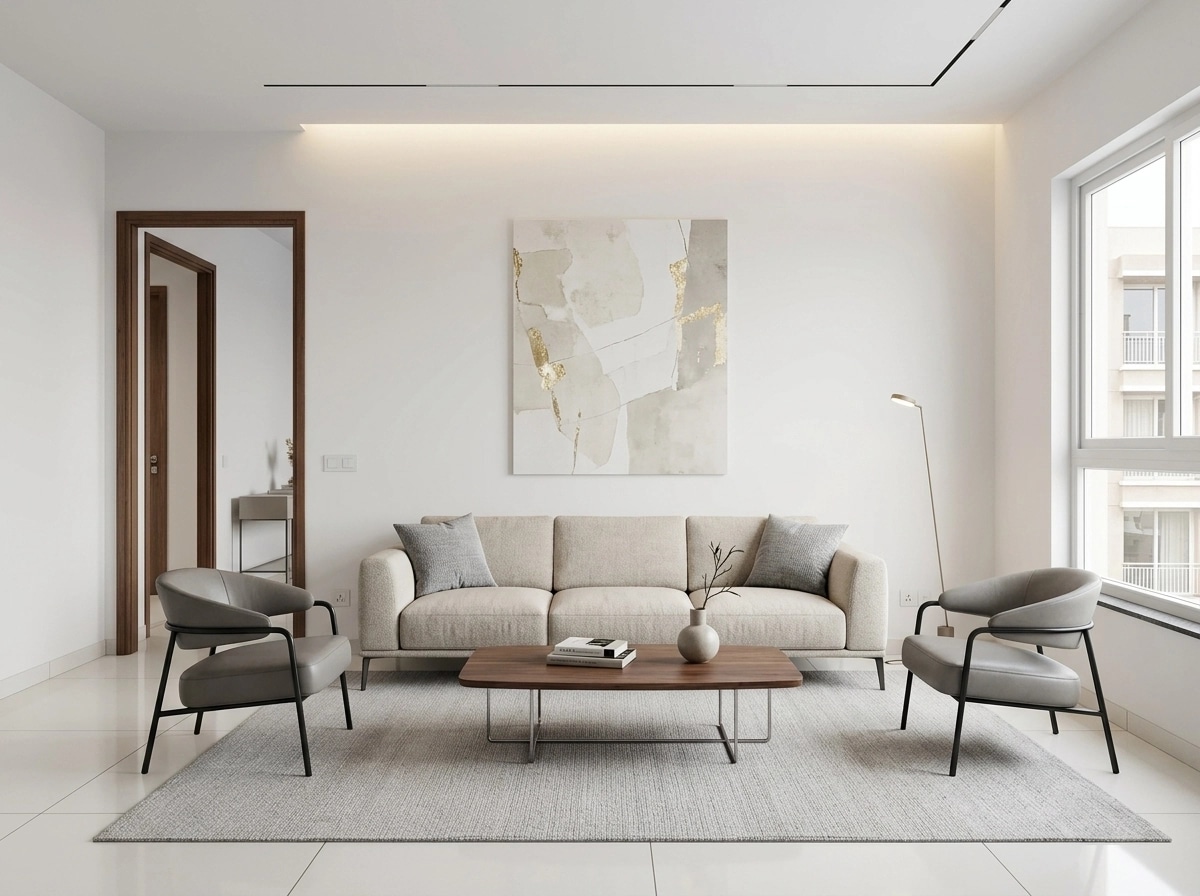 Minimalism Living Room design — interior photo by GenRoom AI