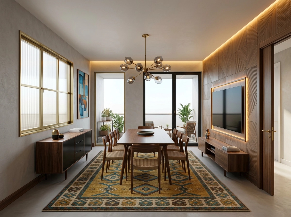 Design d'intérieur en style Mid-Century Modern — dining_room par GenRoom AI