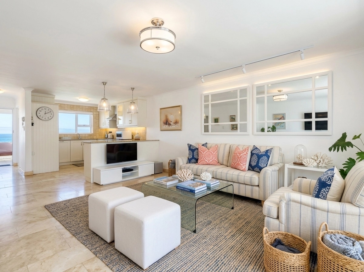 Interior design in Coastal / Hamptons style — Living Room by GenRoom AI