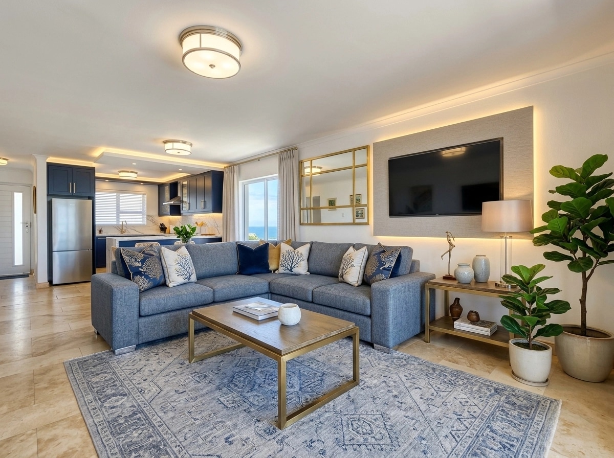 Transitional Living Room design — interior photo by GenRoom AI