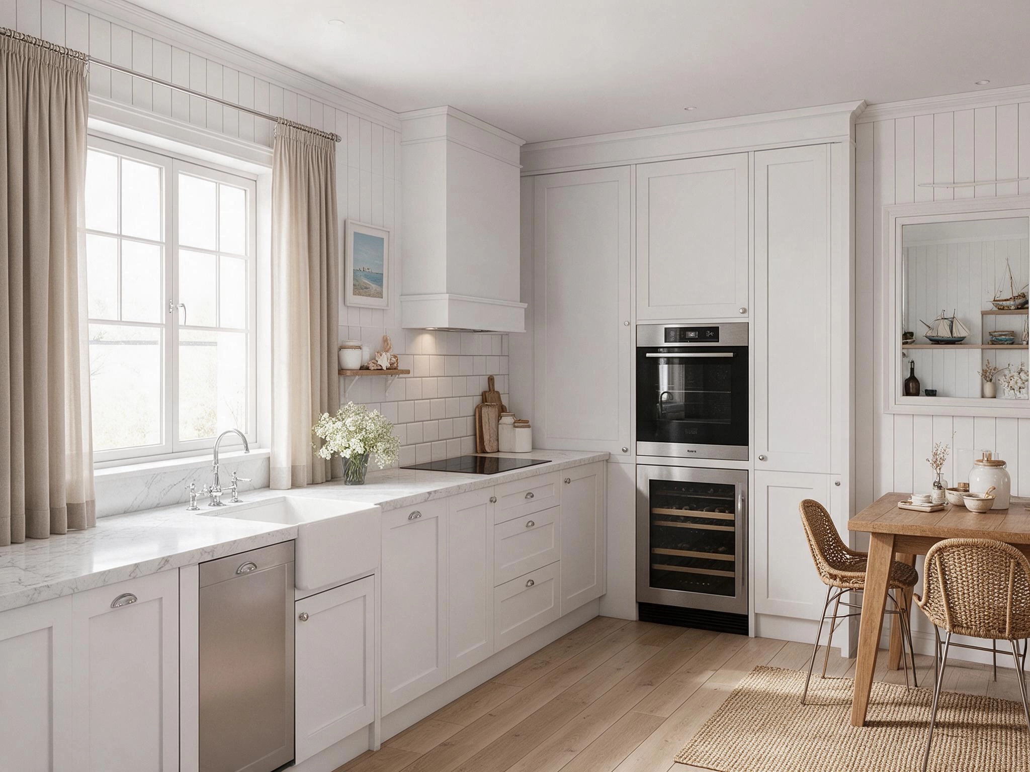 Kitchen interior in Coastal / Hamptons style — photo by GenRoom AI