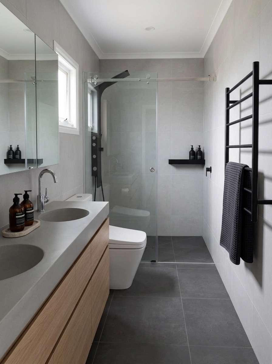 Bathroom interior in Minimalism style — photo by GenRoom AI