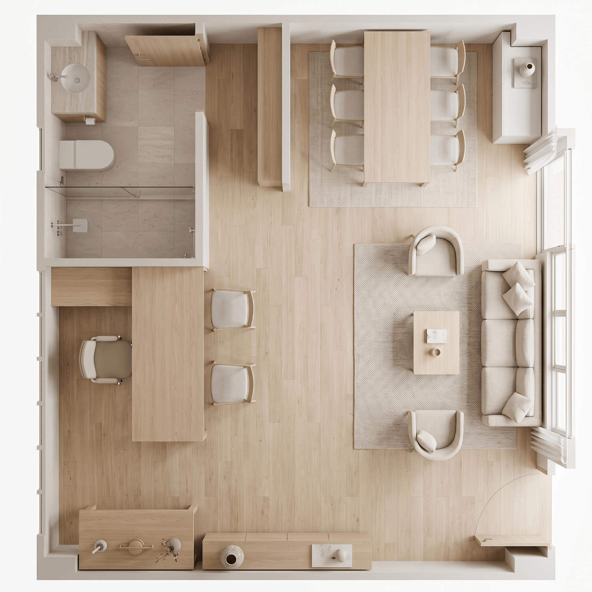 Interior design in Minimalism style — Living Room by GenRoom AI