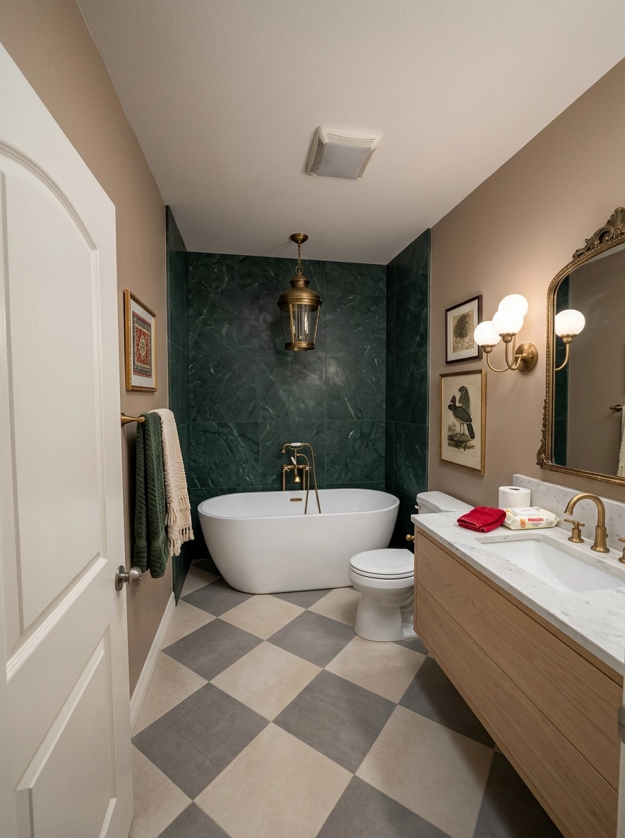 Design d'interni in stile Eclectic — Bagno di GenRoom AI