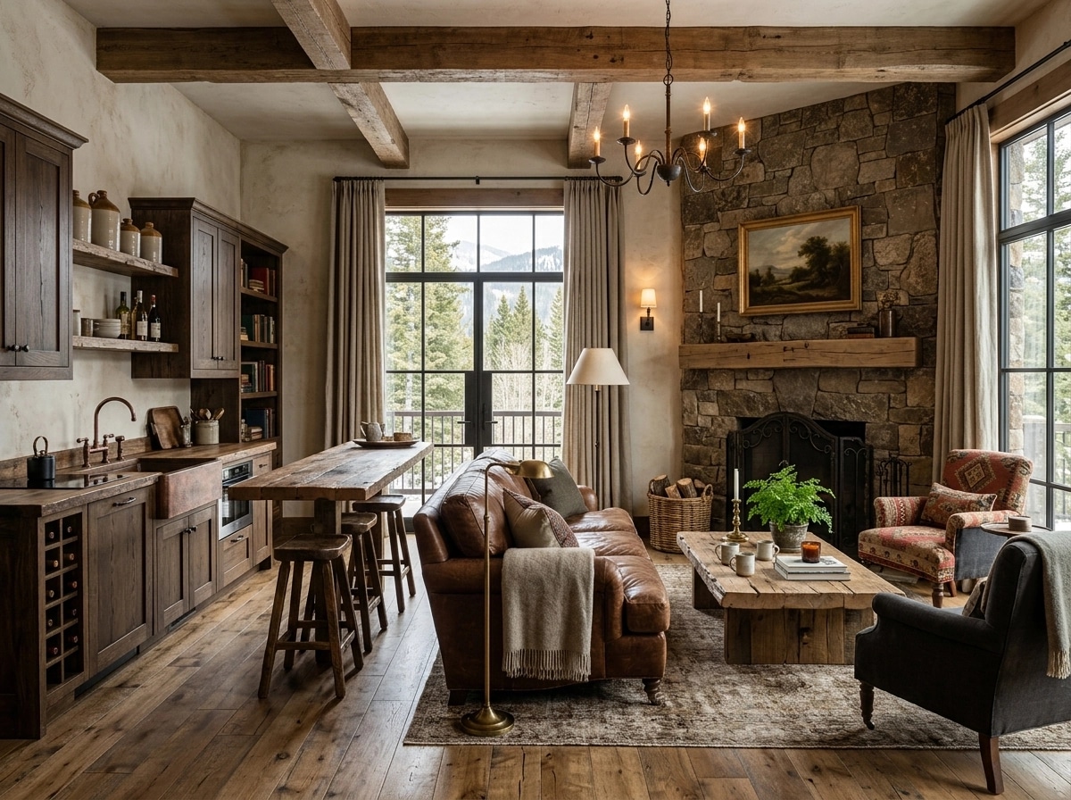 Interior design in Rustic style — Living Room by GenRoom AI