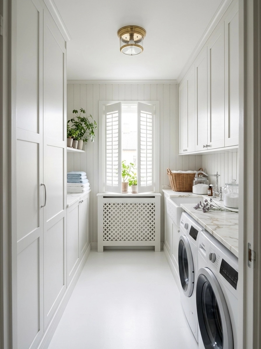Interior design in Coastal / Hamptons style — laundry by GenRoom AI