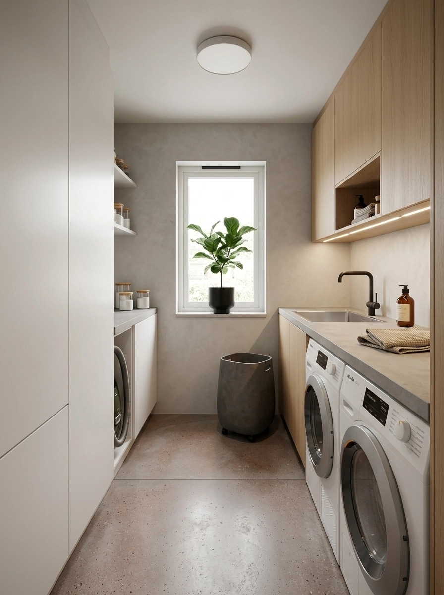 Interior design in Minimalism style — laundry by GenRoom AI
