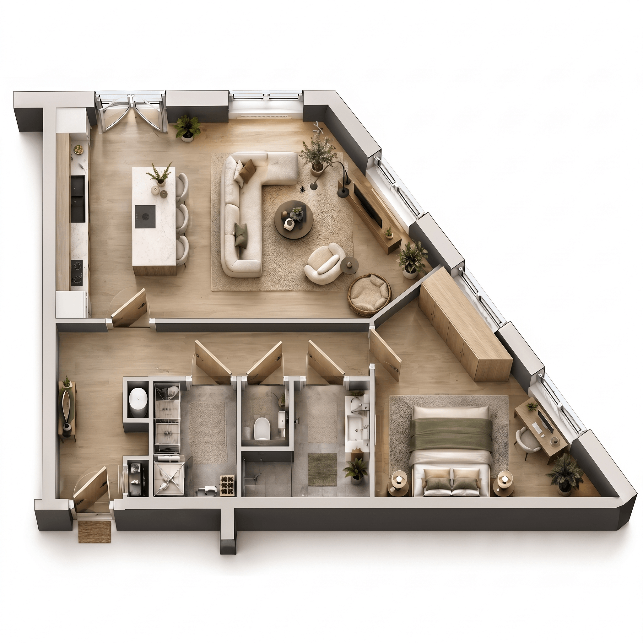 Interior design in Contemporary style — Living Room by GenRoom AI