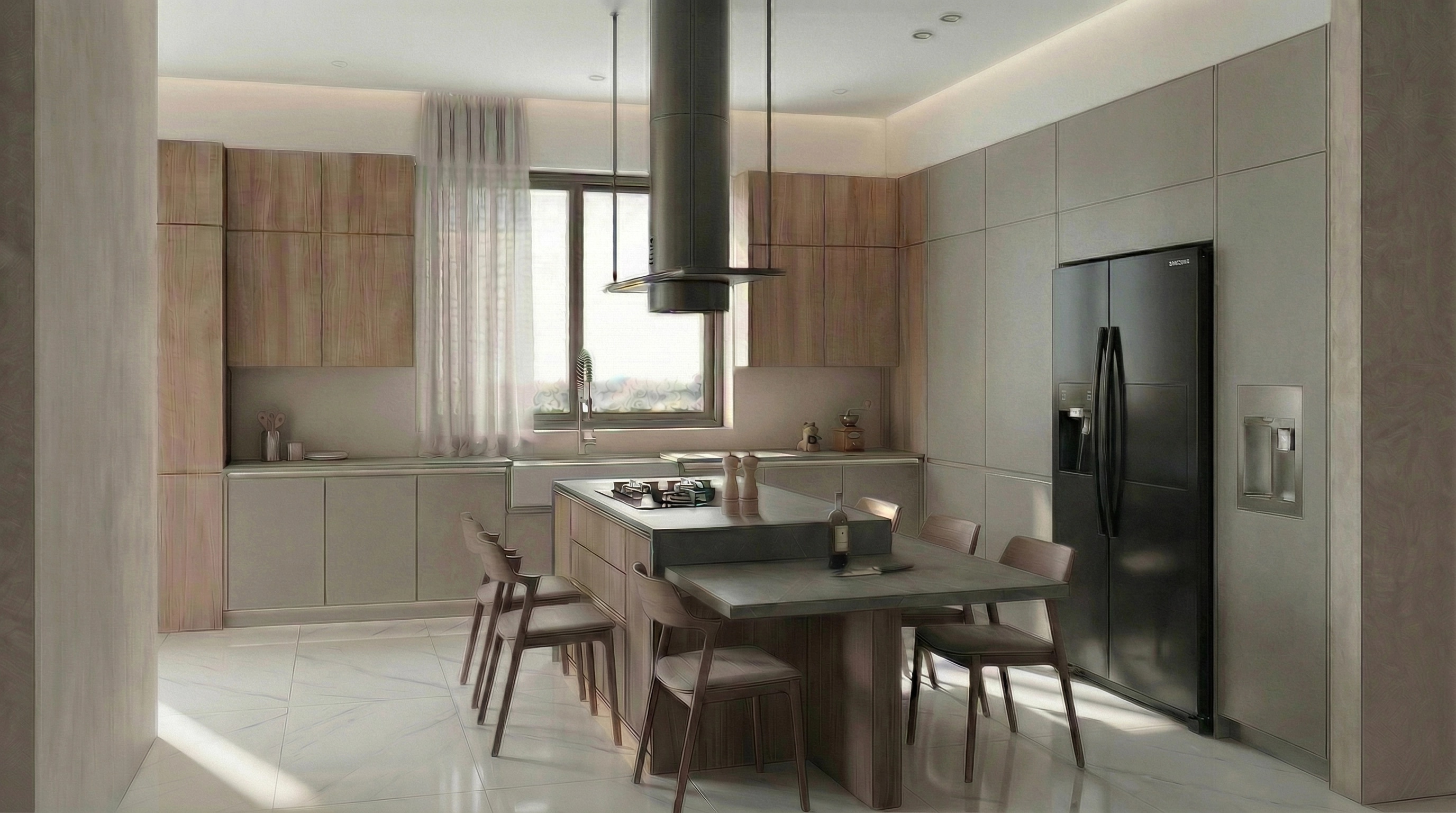Minimalism Kitchen design — interior photo by GenRoom AI