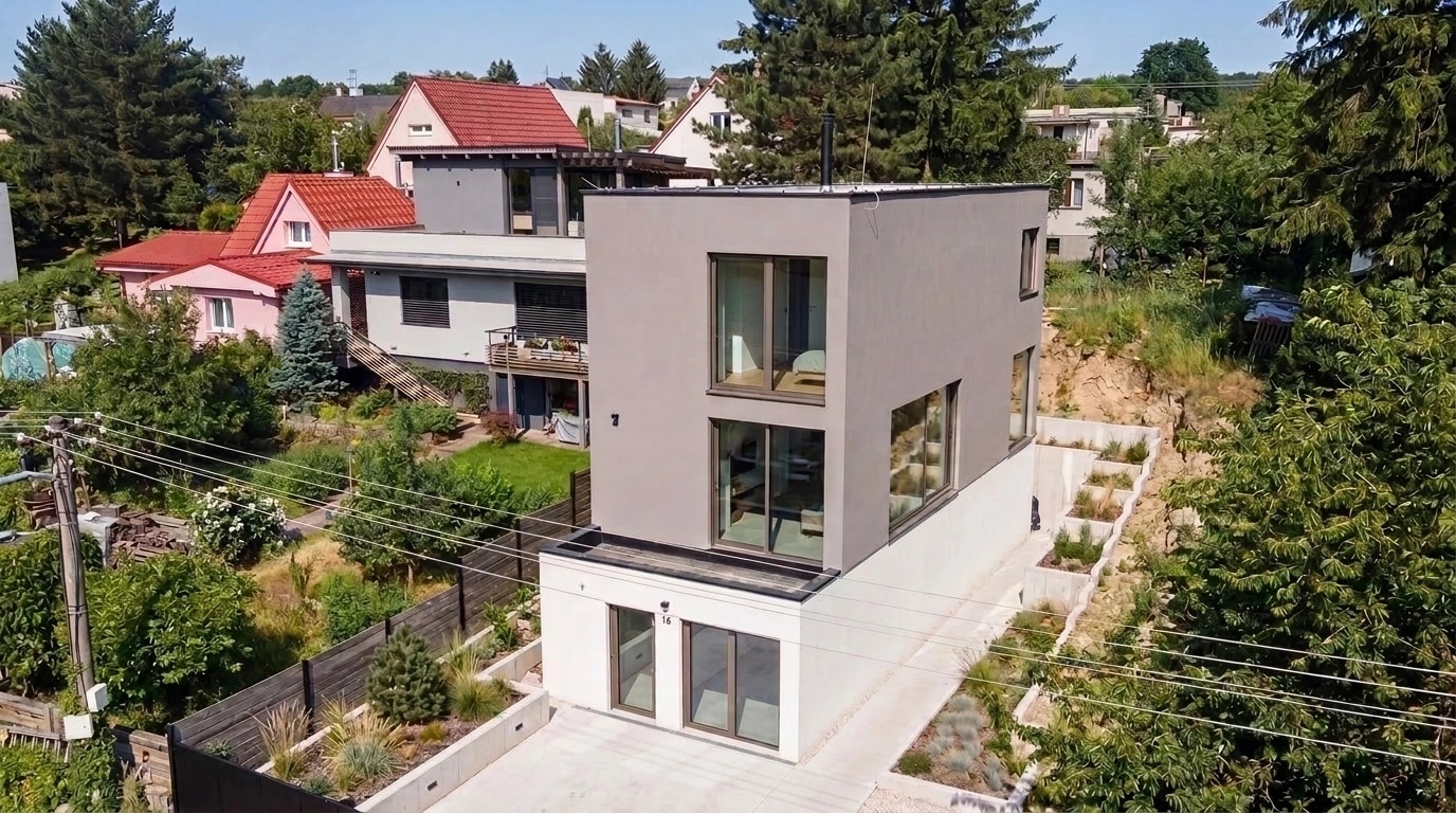 Facade design in Minimalist Facade style — photo by GenRoom AI