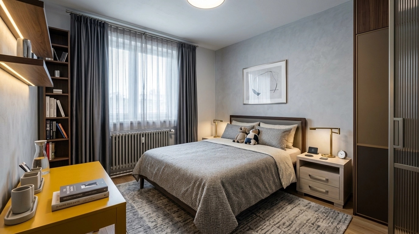 Contemporary Bedroom design — interior photo by GenRoom AI