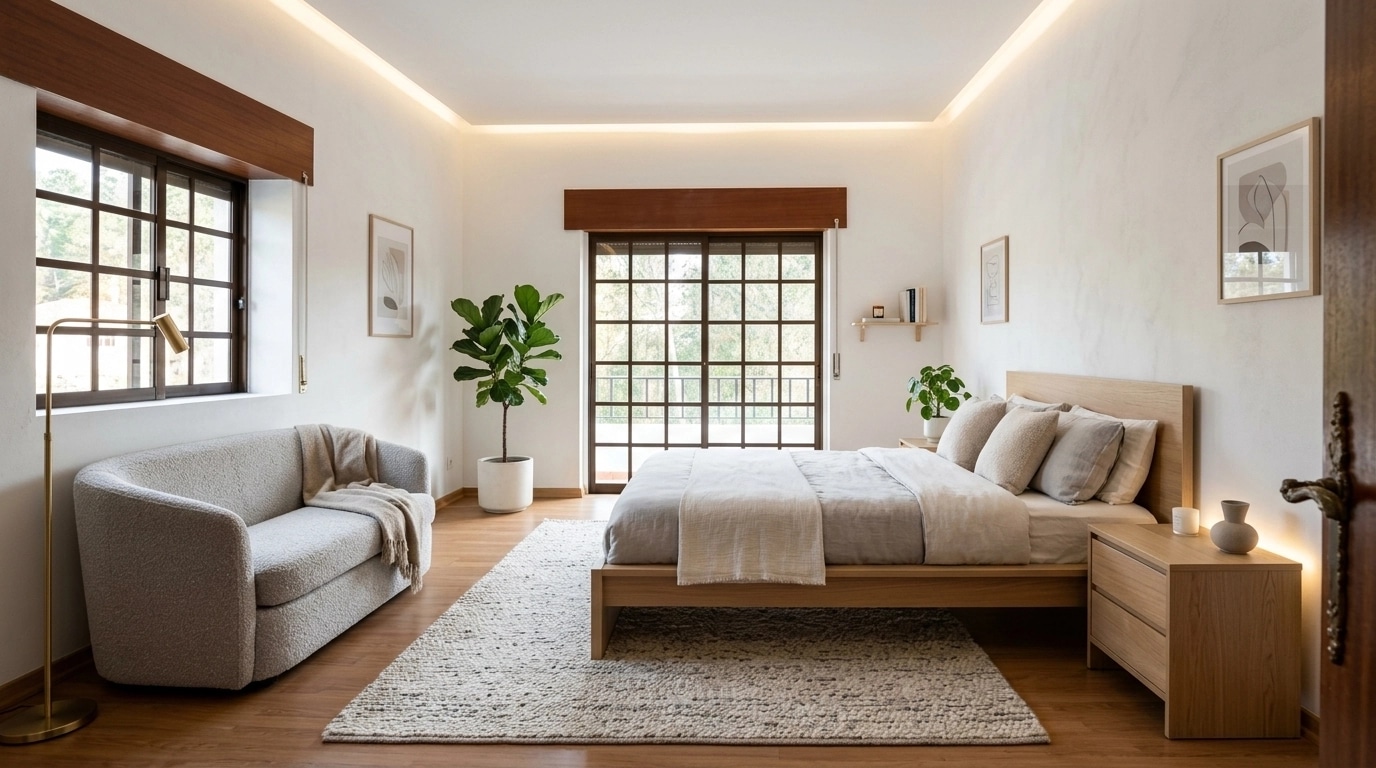 Scandinavian Bedroom design — interior photo by GenRoom AI