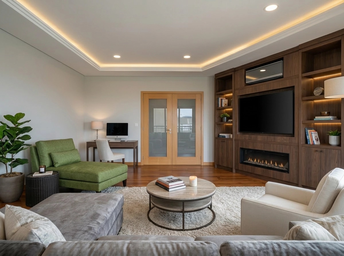 Transitional Ruang Tamu design — interior photo by GenRoom AI
