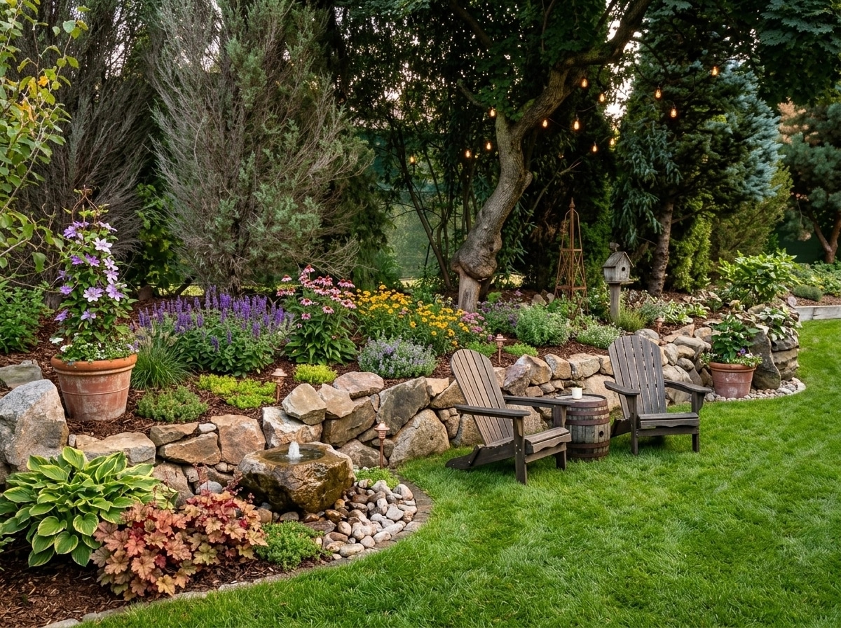 Country Rustic Garden Yard design — yard photo by GenRoom AI