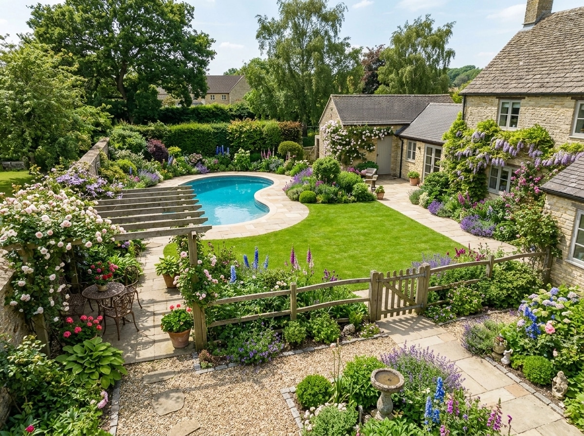 Landscape design in English Cottage Garden style — Yard by GenRoom AI