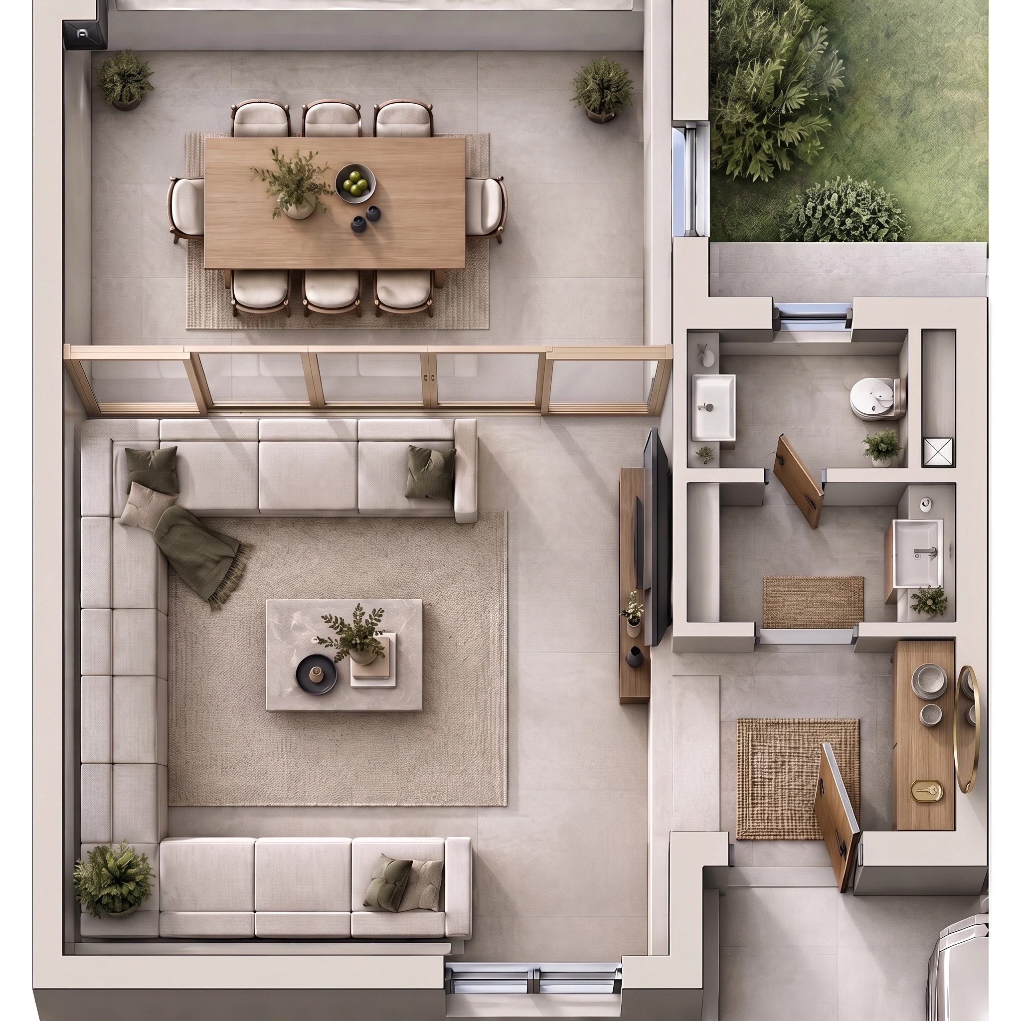 Interior design in Minimalism style — Living Room by GenRoom AI