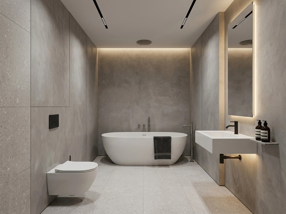 Minimalism Bathroom design — interior photo by GenRoom AI