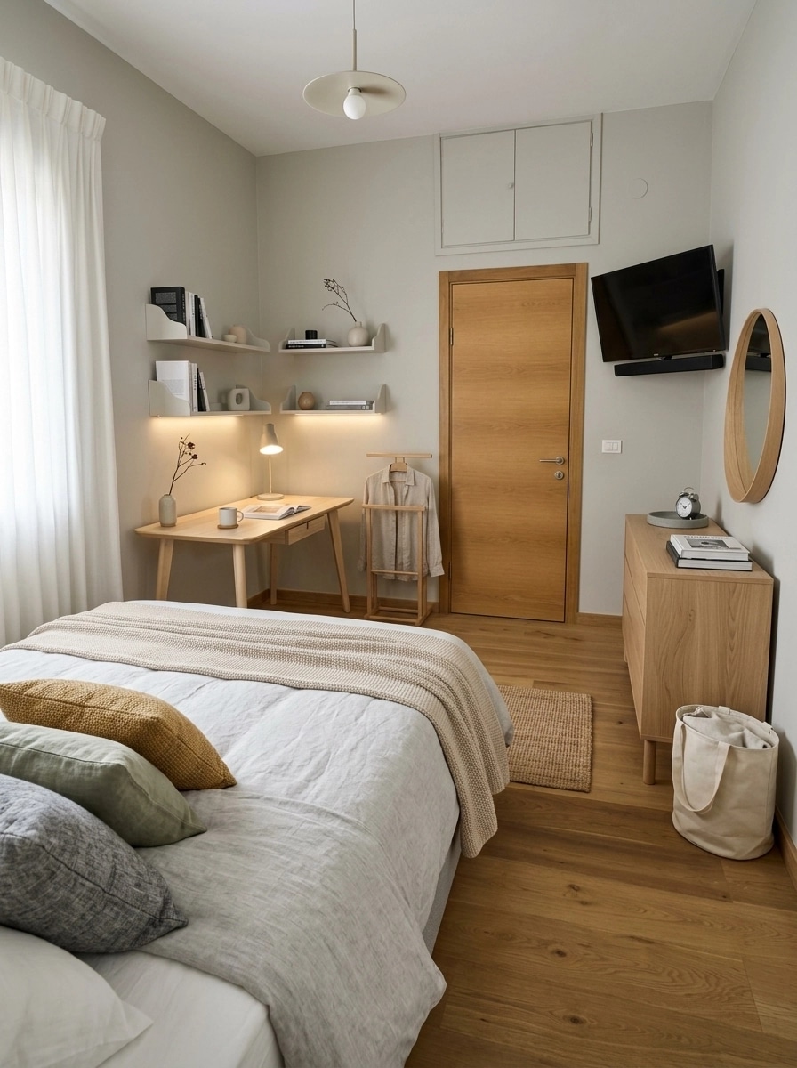 Scandinavian Bedroom design — interior photo by GenRoom AI