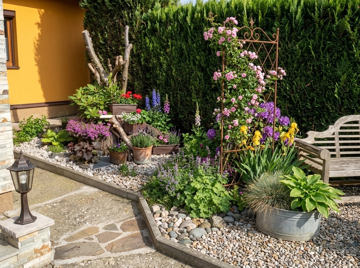 Country Rustic Garden Yard design — yard photo by GenRoom AI