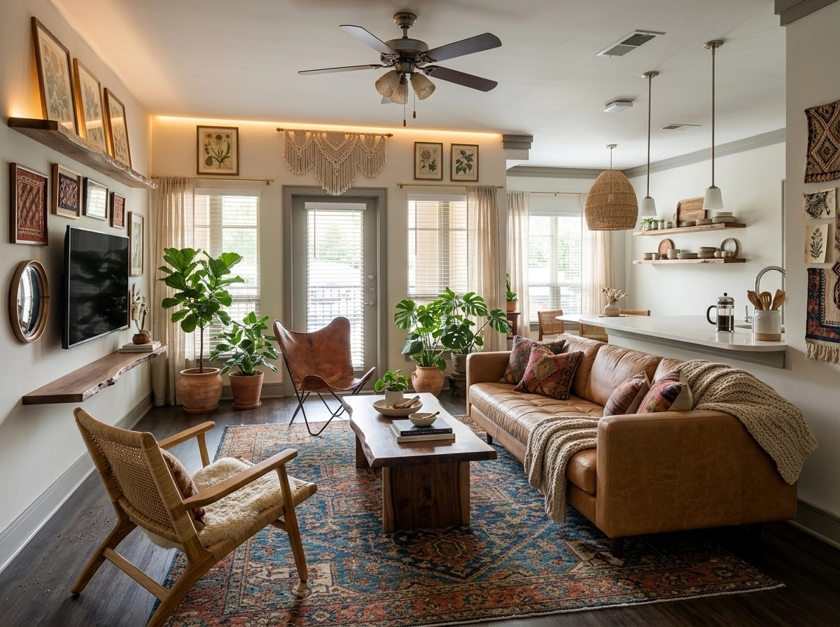 Interior design in Bohemian style — Living Room by GenRoom AI