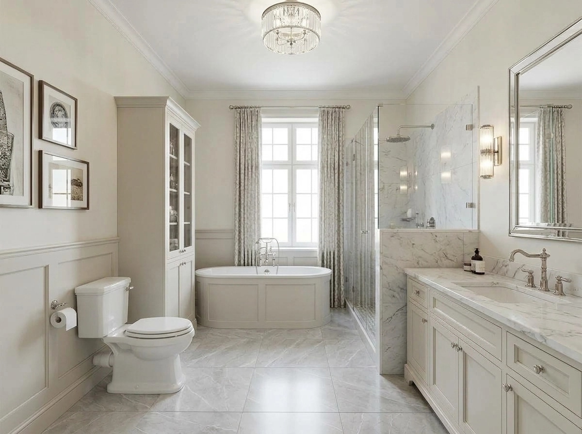 Bathroom interior in Transitional style — photo by GenRoom AI