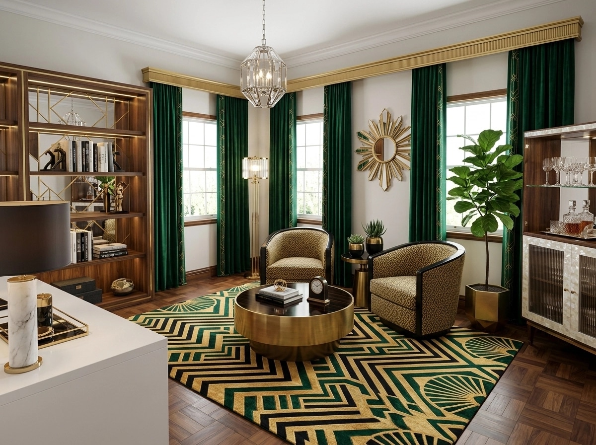 Art Deco Living Room design — interior photo by GenRoom AI