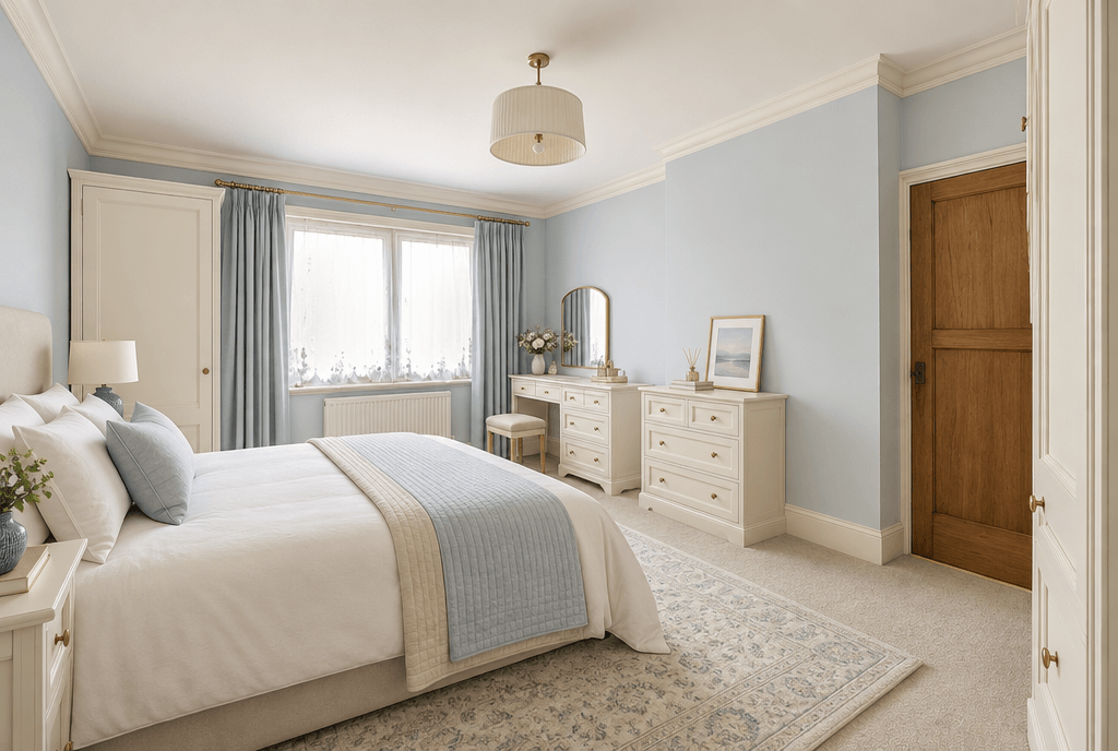 Interior design in Neoclassic style — Bedroom by GenRoom AI
