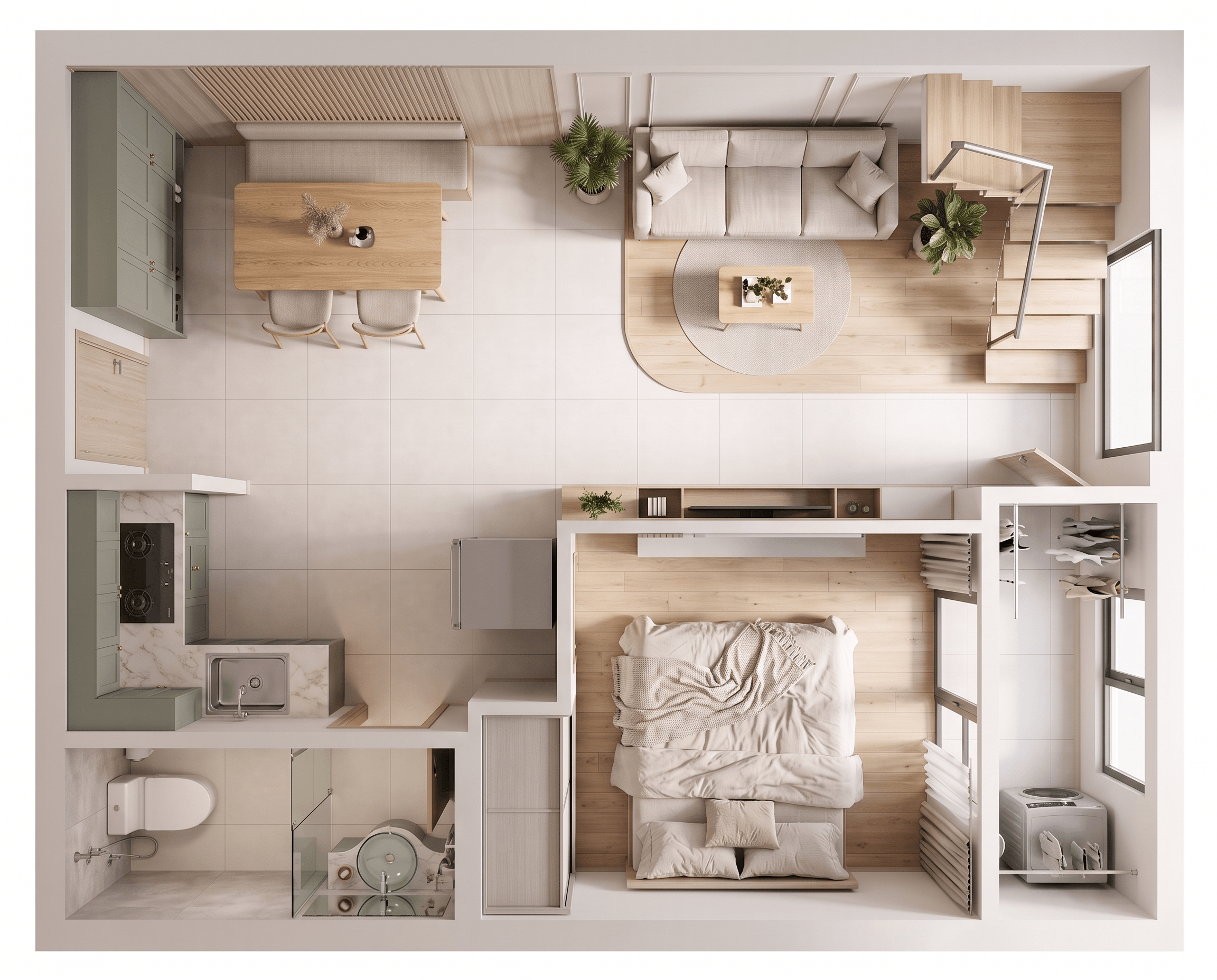Interior design in Minimalism style — Living Room by GenRoom AI