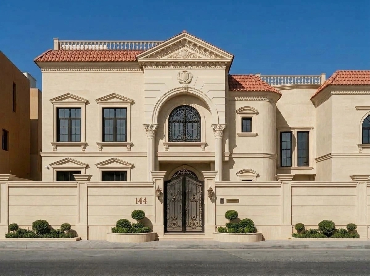 Neoclassic Facade Fachada design — facade photo by GenRoom AI