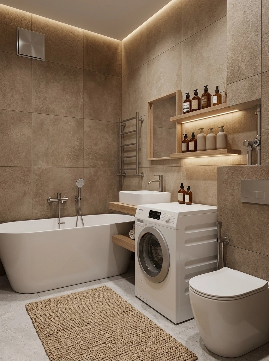Bathroom interior in Scandinavian style — photo by GenRoom AI